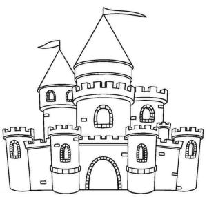 Kale boyama sayfası, Castle coloring page, Normal Kale, 