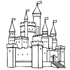 Kale boyama sayfası, Castle coloring page, Beyaz Kale, 