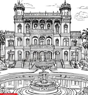 Kale boyama sayfası, Castle coloring page, , 