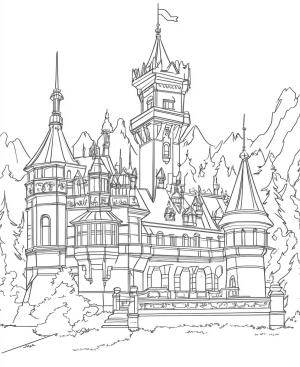 Kale boyama sayfası, Castle coloring page, Kale çizimi çok iyi, 