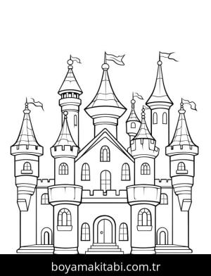 Kale boyama sayfası – çocuk aktivitesi, PDF indir