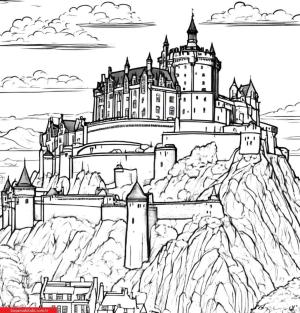 Kale boyama sayfası, Castle coloring page, , 