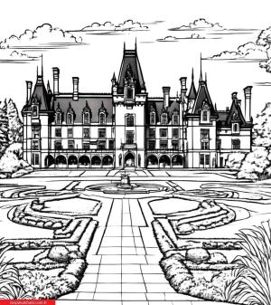 Kale boyama sayfası, Castle coloring page, , 