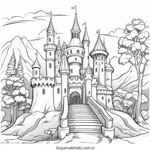 Kale boyama sayfası – boyama çalışması, yaratıcılığı geliştirir