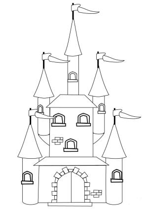 Kale boyama sayfası, Castle coloring page, Masal Kalesi, 