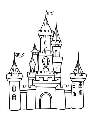 Kale boyama sayfası, Castle coloring page, Kale ücretsiz olarak çizin, 