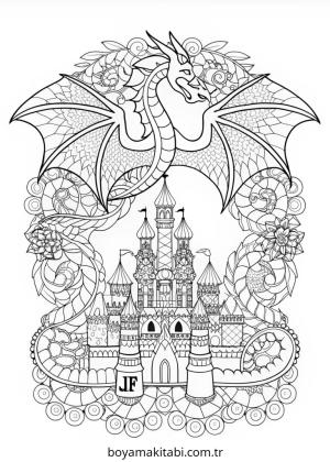 Kale boyama sayfası – çocuk aktivitesi, PDF indir