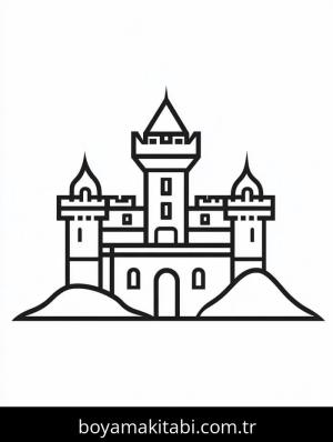 Kale boyama sayfası – renkli çizimler, okul öncesi