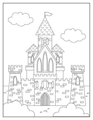 Kale boyama sayfası, Castle coloring page, Büyülü Kale, 