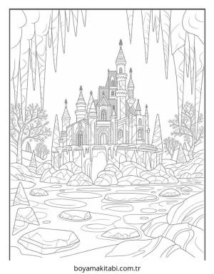 Kale boyama sayfası – çocuk aktivitesi, PDF indir