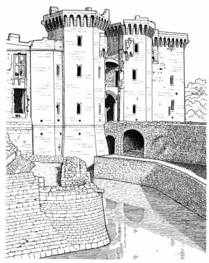 Kale boyama sayfası, Castle coloring page, Raglan Kalesi, 