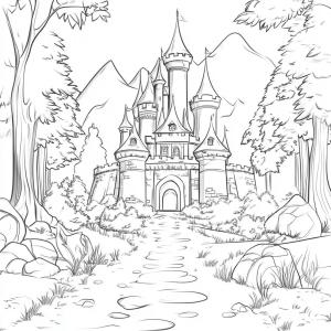 Kale boyama sayfası, Castle coloring page, Çizim Kale çok güzel, 