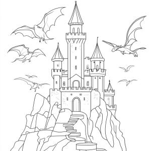 Kale boyama sayfası, Castle coloring page, Kale resmi çiz, 