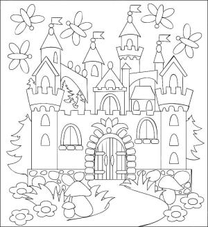 Kale boyama sayfası, Castle coloring page, Kale çizimi, 