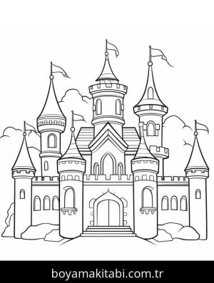 Kale boyama sayfası – sevimli karakter, sanatsal çalışma