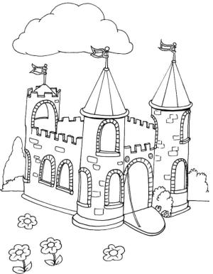 Kale boyama sayfası, Castle coloring page, Temel Kale, 