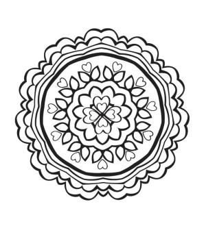 Kalp Mandalası boyama sayfası,  coloring page, Kalp Mandala çok Iyi, 