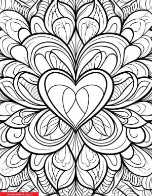 Kalp boyama sayfası, Heart coloring page, , 