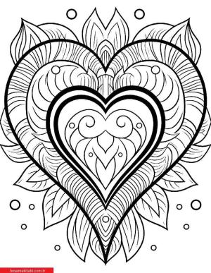 Kalp boyama sayfası, Heart coloring page, , 