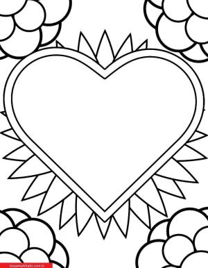 Kalp boyama sayfası, Heart coloring page, , 