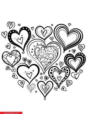 Kalp boyama sayfası, Heart coloring page, , 