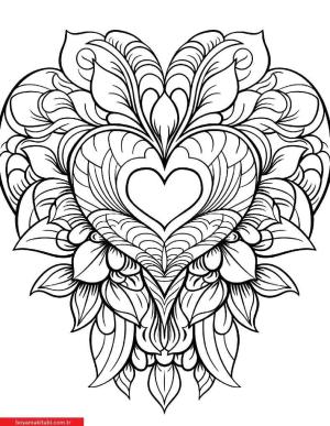 Kalp boyama sayfası, Heart coloring page, , 