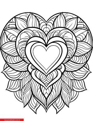 Kalp boyama sayfası, Heart coloring page, , 