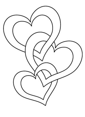 Kalp boyama sayfası, Heart coloring page, Üç Kalp, 