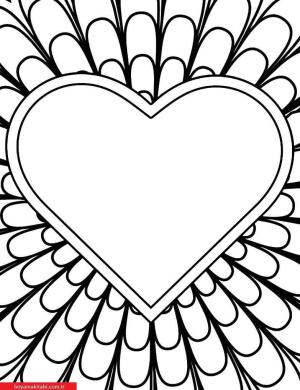 Kalp boyama sayfası, Heart coloring page, , 