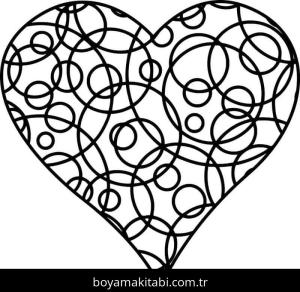 Kalp boyama sayfası – sanatsal çalışma, çocuklar için