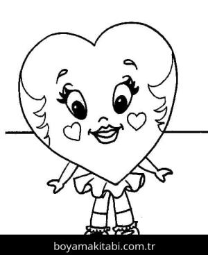 Kalp boyama sayfası – çocuk aktivitesi, PDF indir
