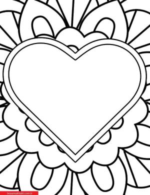 Kalp boyama sayfası, Heart coloring page, , 