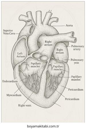 Kalp boyama sayfası – evde etkinlik, ücretsiz yazdır