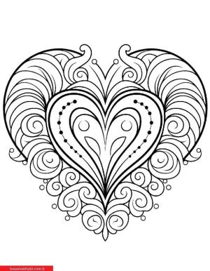 Kalp boyama sayfası, Heart coloring page, , 