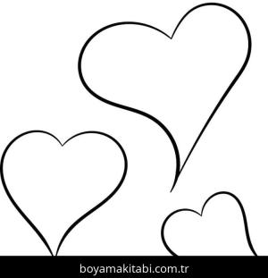 Kalp boyama sayfası – basit çizim, kolay boyama