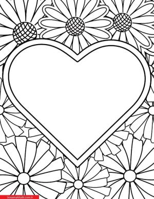 Kalp boyama sayfası, Heart coloring page, , 