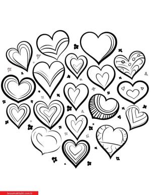 Kalp boyama sayfası, Heart coloring page, , 