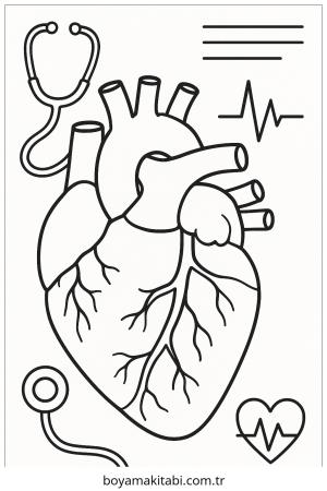 Kalp boyama sayfası – yaratıcılığı geliştirir, keyifli zaman