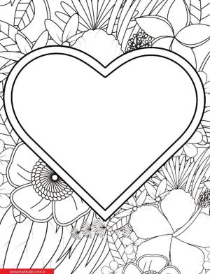 Kalp boyama sayfası, Heart coloring page, , 