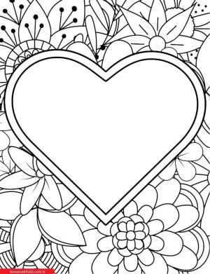 Kalp boyama sayfası, Heart coloring page, , 