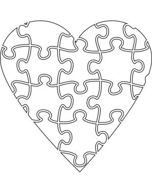 Kalp boyama sayfası, Heart coloring page, Bulmaca Kalp, 