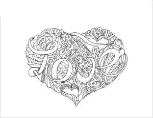 Kalp boyama sayfası, Heart coloring page, Harika Kalp, 