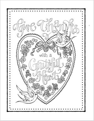 Kalp boyama sayfası, Heart coloring page, Minnettar bir Kalp, 