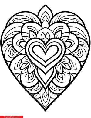 Kalp boyama sayfası, Heart coloring page, , 