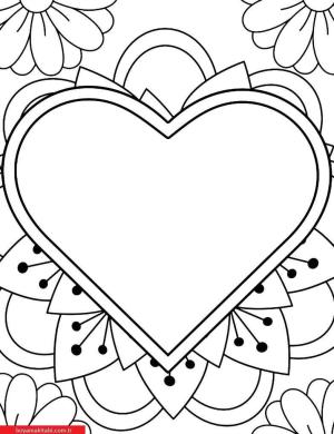 Kalp boyama sayfası, Heart coloring page, , 