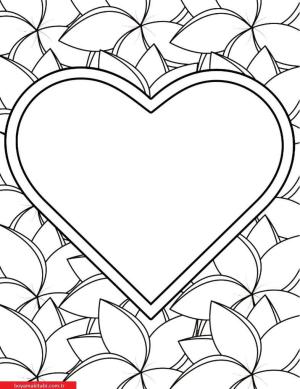 Kalp boyama sayfası, Heart coloring page, , 