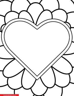 Kalp boyama sayfası, Heart coloring page, , 