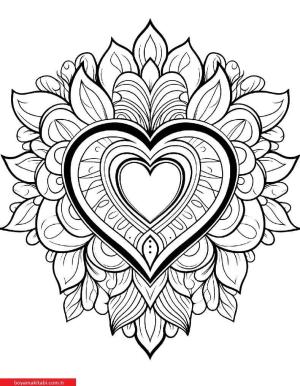 Kalp boyama sayfası, Heart coloring page, , 