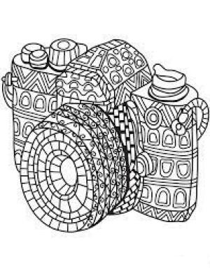 Kamera boyama sayfası,  coloring page, Zentangle Kamera, 