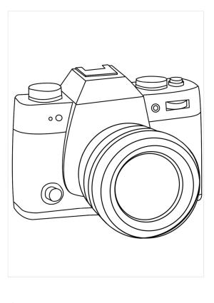 Kamera boyama sayfası,  coloring page, Normal Kamera, 